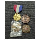4 vintage metal awards.