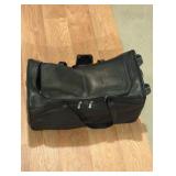 Black Travel Duffel Bag with Wheels and tennis