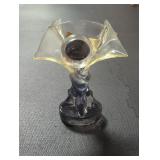 Decoratively Sculpted Glass with Emblem.