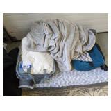 Dog Bed and Blankets Lot