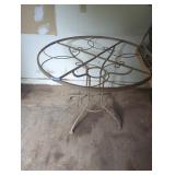Metal table and chairs.