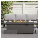 Gray 51 in. 50k BTU Propane Fire Pit