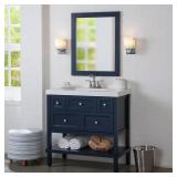 Ashland 37 in. Bath Vanity with Marble Top