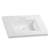 Cultured Marble Vanity Top, White Sink