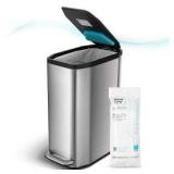 Home Zone Living 13-qt Slim Trash Can, Silver