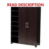 Brown MDF Shoe Storage Cabinet 49.2x34.6 in (Box