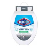 Elongated White Toilet Seat with Hinges