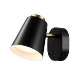 Rechargeable 1-Light Matte Black LED Sconce