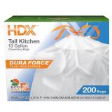 13-Gal Reinforced Tall Trash Bags (200)
