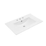 30 in. Vanity Top, 3-Hole, Glossy White