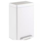 Dual 5.5 Gal Stainless/White Trash Can