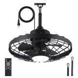 Outdoor Black Rope Hook Ceiling Fan
