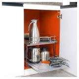 2-Tier Pull-Out Cabinet Organizer, Steel