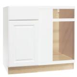 Hampton 36"W Blind Base Cabinet, Satin White