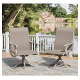 Swivel Outdoor Patio Dining Chairs Set of 2 with