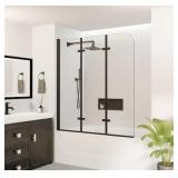 50 in. W x 58 in. H Pivot Hinged Frameless Foldab