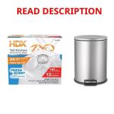 13 Gal Stainless D-Shape Step-On Trash Can