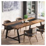 Industrial Rustic Brown Dining Table for 8