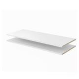 35 in. x 14 in. White Wood Shelves (2-Pack)