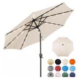 Sun-Ray 9 ft Steel Market Solar Umbrella Beige