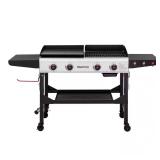 Black 4-Burner Portable Grill & Griddle