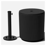 Round Black Plastic Side Table 20in Height