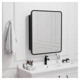 24x30 Medicine Cabinet with Mirror Black