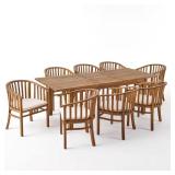 Alondra 9-Pc Teak Wood Patio Dining Set