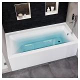 Swiss 54x29.9 Rectangular Bathtub, White