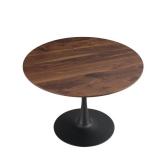 Black Fram Wood-Top Round Dining Table