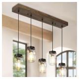 Modern Farmhouse 33 in. Wood Chandelier
