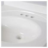 25x22 in. Cultured Marble White Vanity Top