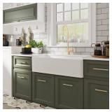 Grove White Fireclay Farmhouse Sink with Grid