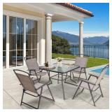 5-Piece Metal Square Outdoor Dining Set