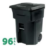 Toter 96 Gal Black Rolling Trash Can with Lid