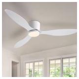 52 in. White Modern Ceiling Fan with Remote