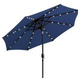 Sun-Ray 9 ft 32 LED Solar Patio Umbrella, Navy