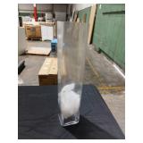Clear Tall Square Glass Vase
