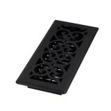 4 in. x 10 in. Black Steel Floor Register