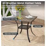 3-Piece Metal Outdoor Dining Set with 27.6 in. Gr