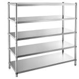 bxghj Stainless Steel 5-Tier Shelf Unit