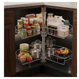 Chrome Pie-Cut Lazy Susan for Corner Cabinets
