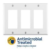 3-Gang White Antimicrobial Wall Plate 80411-2AW