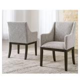 Burkhaus Gray Cushioned Arm Chair Set (2)