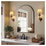 24 x 36 in Arched Vanity Mirror, Black