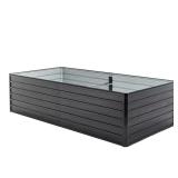 Black Galvanized Raised Garden Bed, 7x3x2 ft