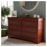 Burkhart Cherry 6-Drawer 58.38 in. W Dresser