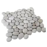 White 12x12 Stone Pebble Tile (1 sq ft)
