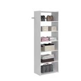 2- Essential Shelf 25 in White Wood Closet Tower