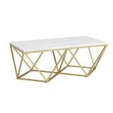 Conner 48in Brown Marble Coffee Table